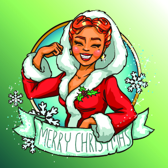 2014 Christmas Maiden design vector 01