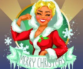 2014 Christmas Maiden design vector 03