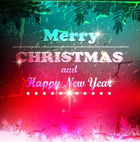 2014 Christmas and New Year grunge vector backgrounds 03