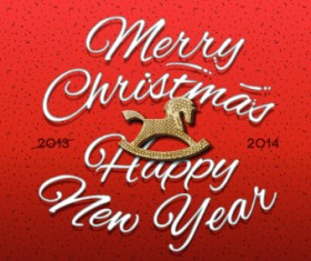 2014 Christmas background with Trojan vector