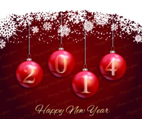 2014 Christmas balls New Year background vector