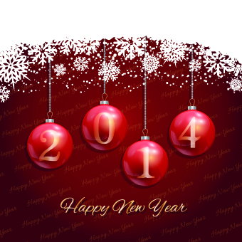2014 Christmas balls New Year background vector