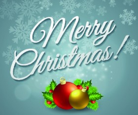 2014 Christmas baubles with gray background vector