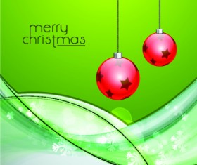 2014 Christmas baubles with holiday backgrounds vector 03