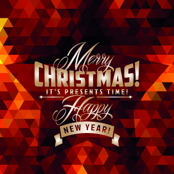 2014 Christmas labels background vector set 05