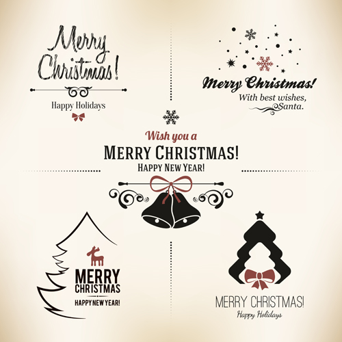 2014 Christmas logos creative design vector 01