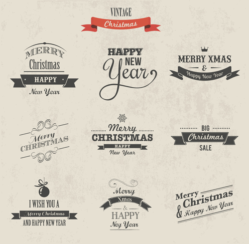 2014 Christmas logos creative design vector 02