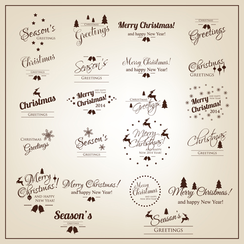 2014 Christmas logos creative design vector 03