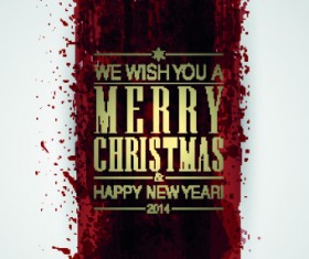 2014 Christmas watercolor background vector 04