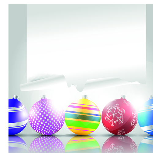 2014 Colored Christmas balls background vector 01