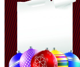 2014 Colored Christmas balls background vector 02