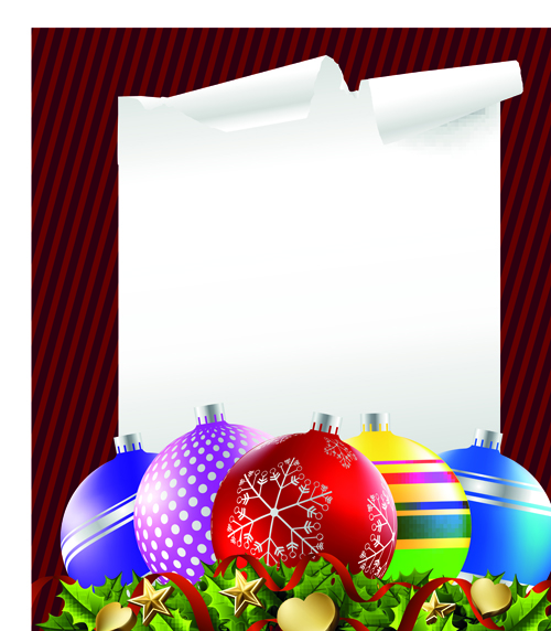 2014 Colored Christmas balls background vector 02