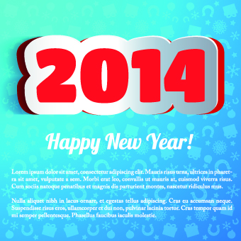 2014 New Year poster background vector design 02