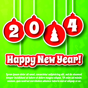 2014 New Year poster background vector design 03