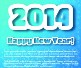 2014 New Year poster background vector design 04
