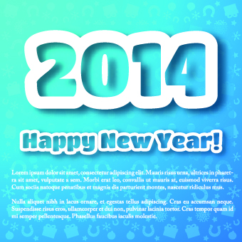 2014 New Year poster background vector design 04