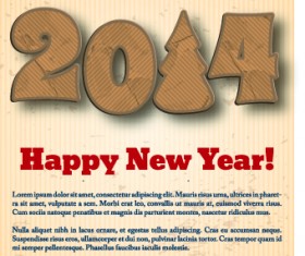 2014 New Year poster background vector design 05