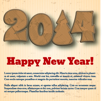 2014 New Year poster background vector design 05