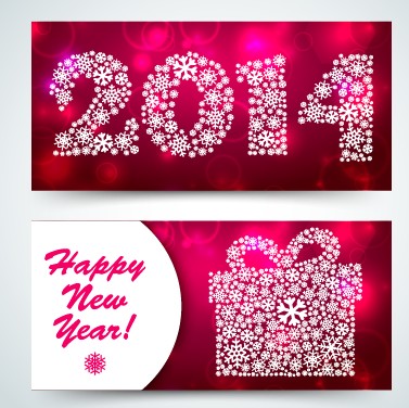 2014 Merry Christmas cards vector 01