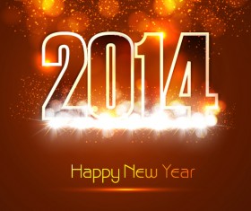 Creative 2014 New Year design background set 02
