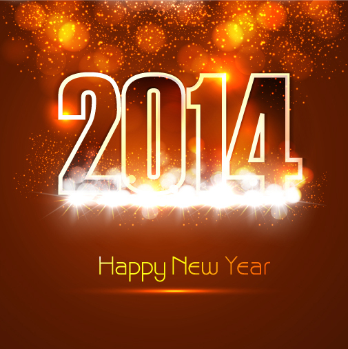 Creative 2014 New Year design background set 02