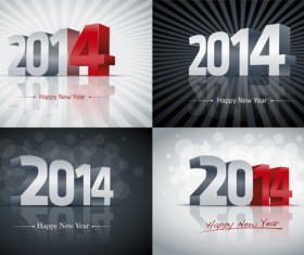 Creative 2014 New Year design background set 03