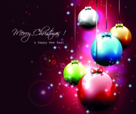2014 New Year Christmas baubles background vector