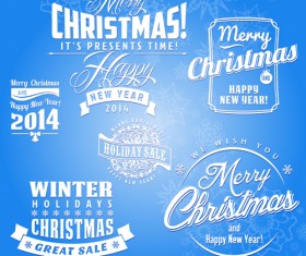 2014 New Year and christmas design elements set vector 01