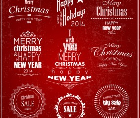 2014 New Year and christmas design elements set vector 02