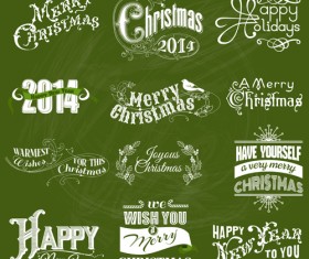 2014 New Year and christmas design elements set vector 03