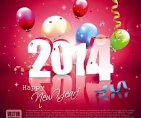 2014 New Year colored balloon background