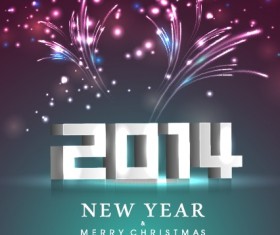 2014 New Year holiday vector background 01