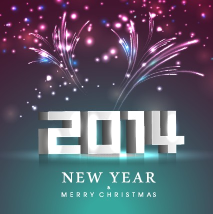 2014 New Year holiday vector background 01