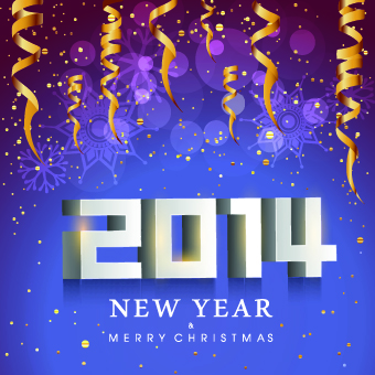 2014 New Year holiday vector background 03