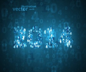 2014 New Year number background illustration vector