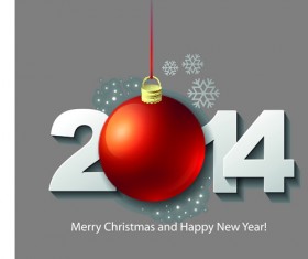 2014 Ney Year Christmas balls creative background vector