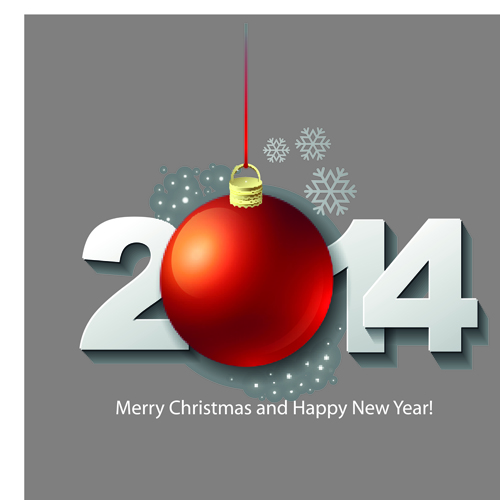 2014 Ney Year Christmas balls creative background vector
