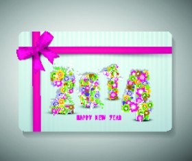 2014 New Year with christmas vector cards 02