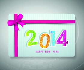 2014 New Year with christmas vector cards 03