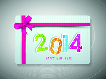 2014 New Year with christmas vector cards 03