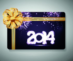 2014 New Year with christmas vector cards 05