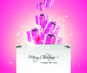 2014 christmas cute gift cards vector