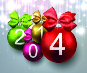 Different color christmas balls vector 02