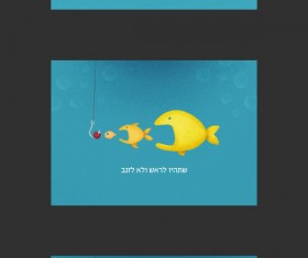 Funny cartoon fish psd graphics
