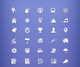 White web media psd icons