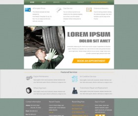Car repair shop web template psd material