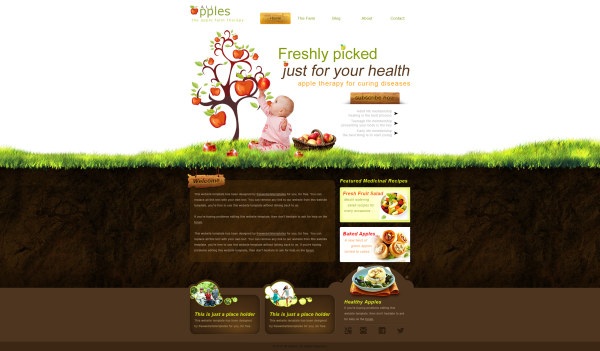 Gourmet Website PSD template layered material