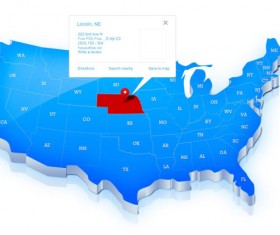 USA map navigation psd graphics