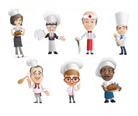 Funny cartoon chef psd material