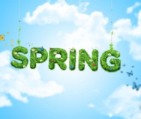 Spring creative design psd background